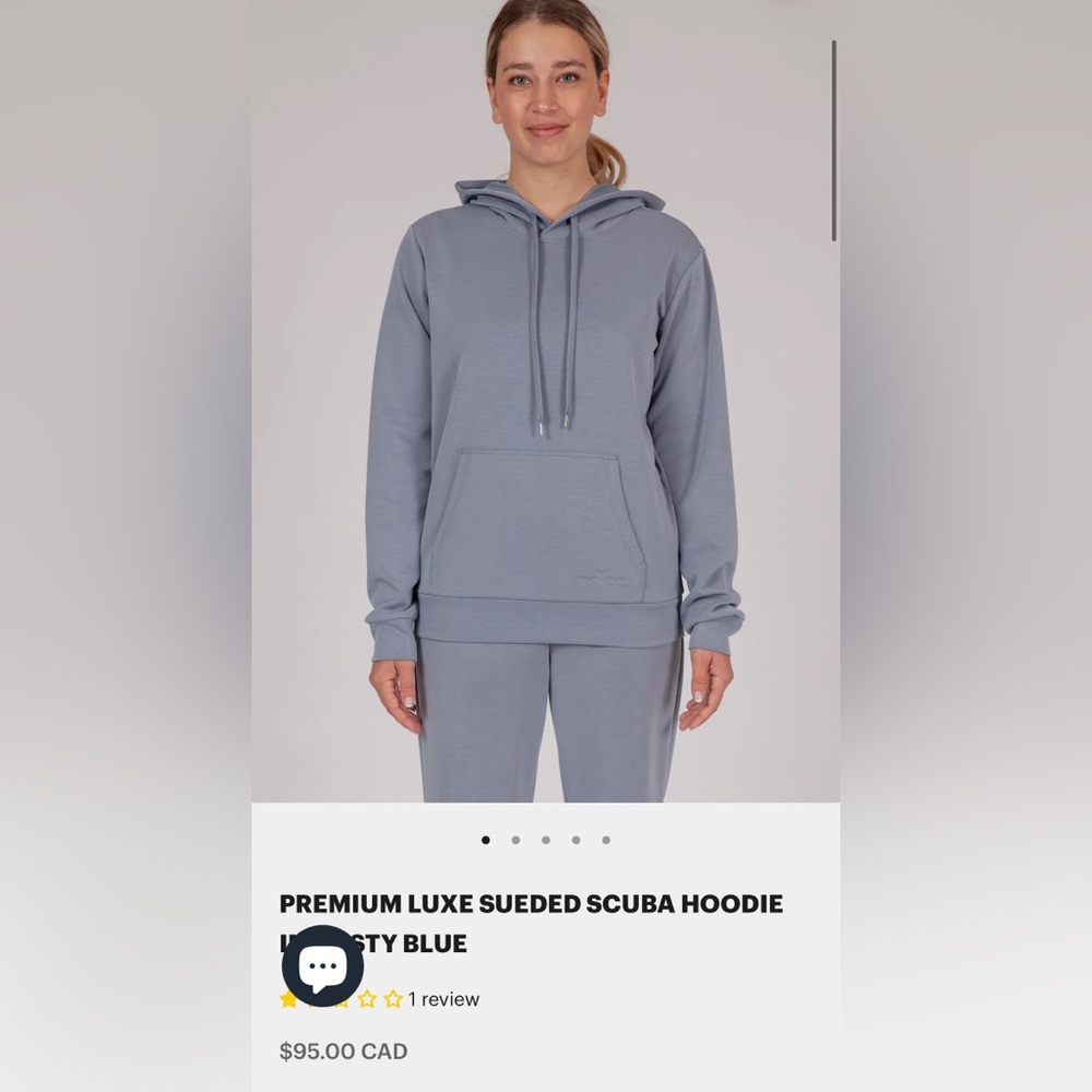 Lazypants | M | PREMIUM LUXE SUEDED SCUBA HOODIE IN DUSTY BLUE